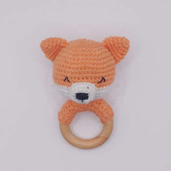 Handmade Crochet Fox Rattle