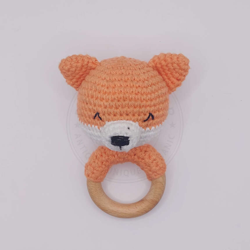 Handmade Crochet Fox Rattle