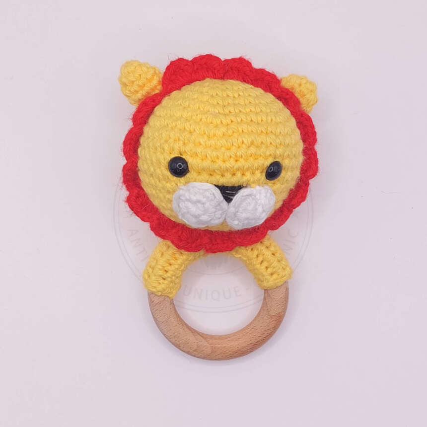 Handmade Crochet Lion Rattle
