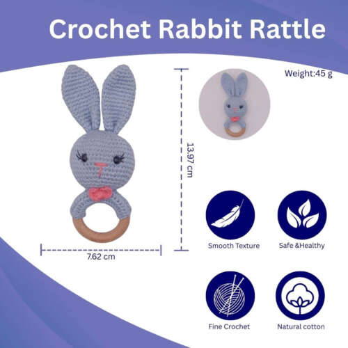 Handmade Crochet Rabbit Rattle - Image 7