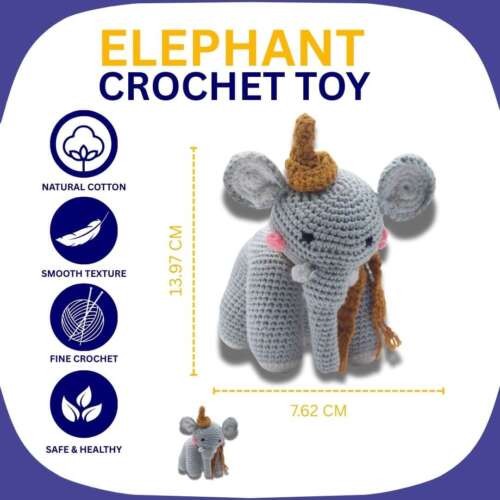 Handmade Crochet Elephant - Image 5
