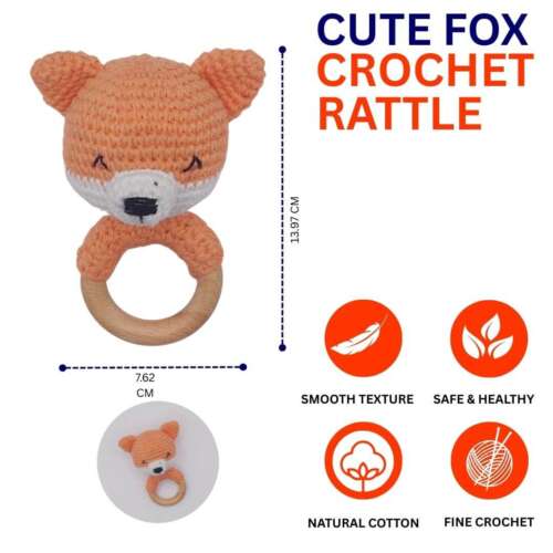 Handmade Crochet Fox Rattle - Image 4