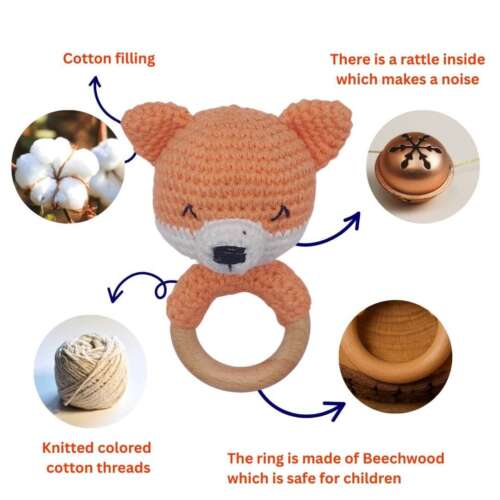 Handmade Crochet Fox Rattle - Image 2