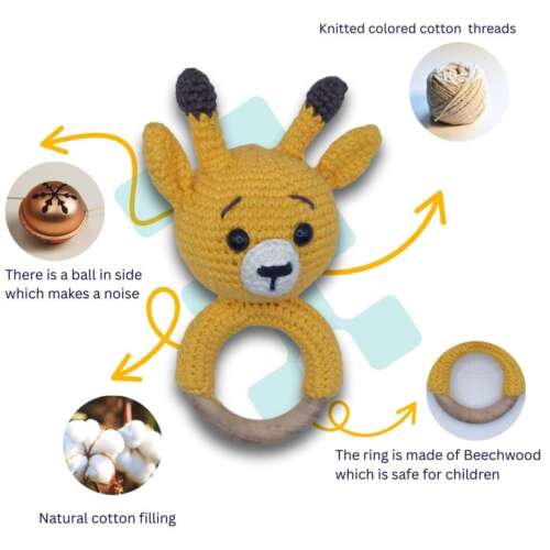 Handmade Crochet Giraffe Rattle - Image 2