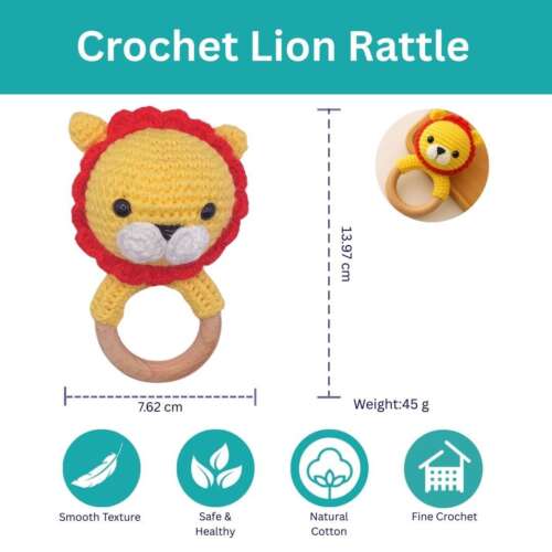 Handmade Crochet Lion Rattle - Image 4