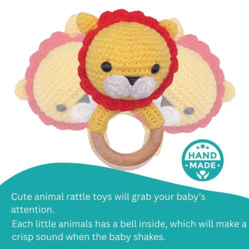 Handmade Crochet Lion Rattle - Image 2