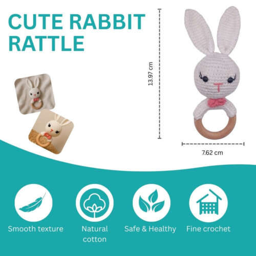 Handmade Crochet Rabbit Rattle - Image 2