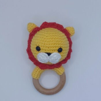 Handmade Crochet Lion Rattle