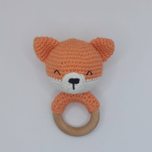 Handmade Crochet Fox Rattle