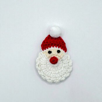 Handmade Crochet Santa Brooch