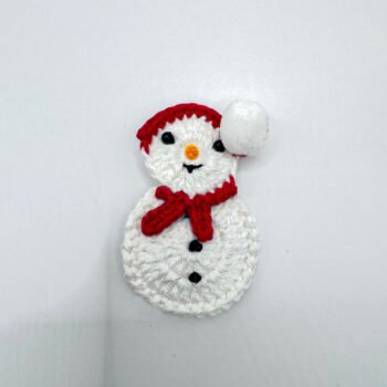 Handmade Crochet Snowman Brooch
