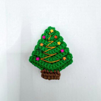 Handmade Crochet Christmas Tree Brooch