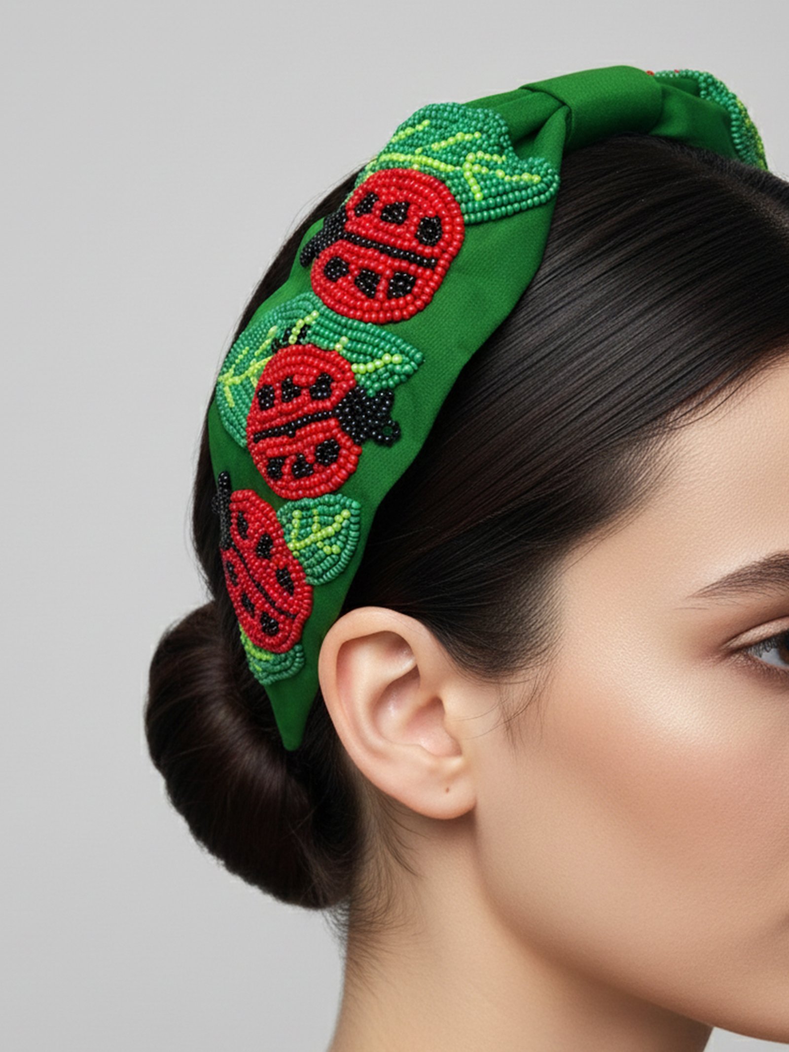 Handmade Beaded Ladybug Headband