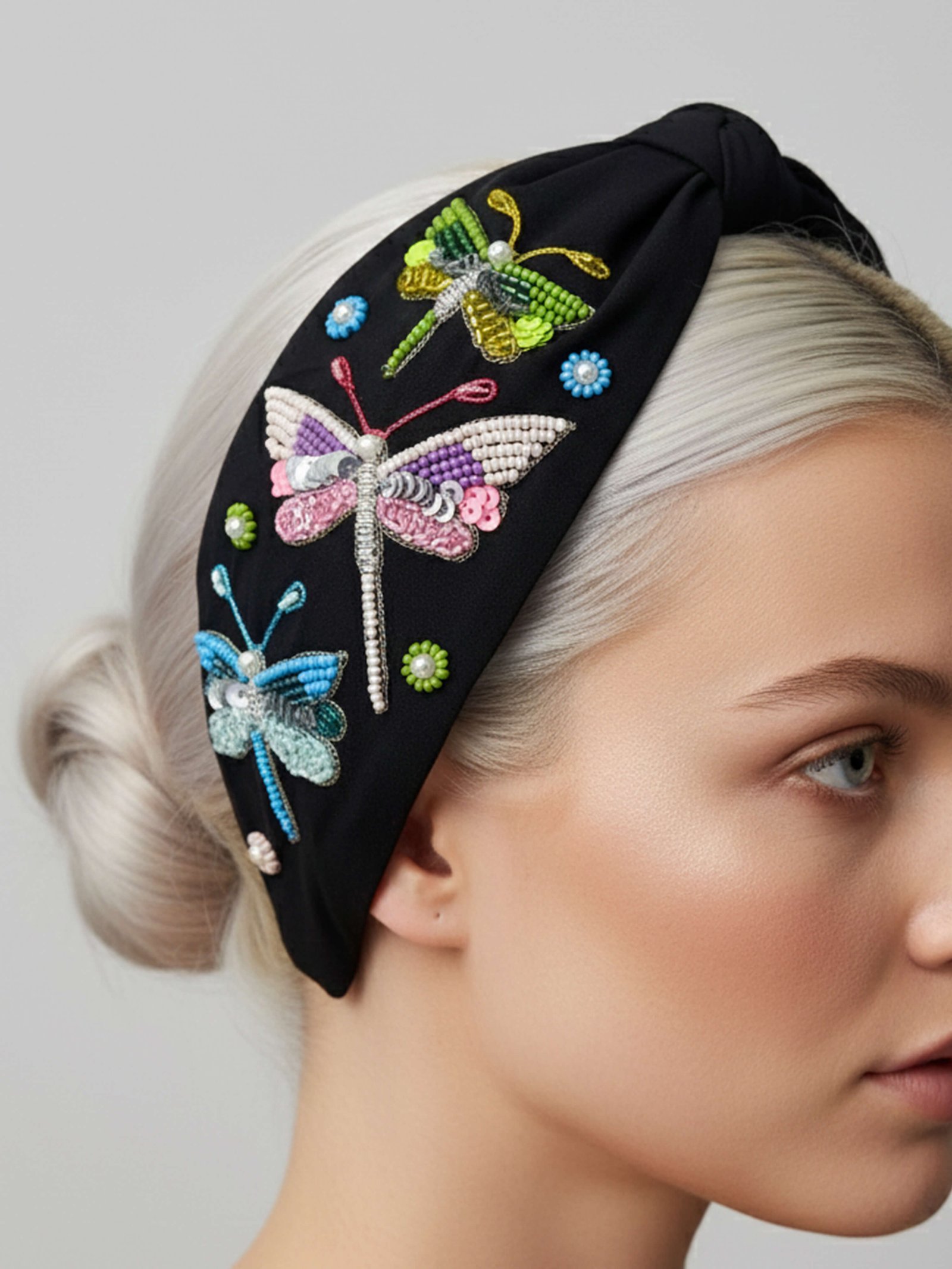 Handmade Beaded Dragonfly Headband